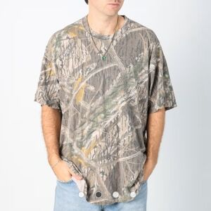 Vintage 2000s Shadow Branch Mossy Oak  camouflage tee shirt
